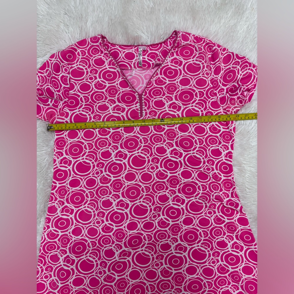 Lulu-B Fuchsia Circle Print Mini Dress - Picture 4 of 9
